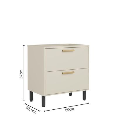 Balcão Cooktop Gavetão E Porta Basculante Arenas Bertolini Areia
