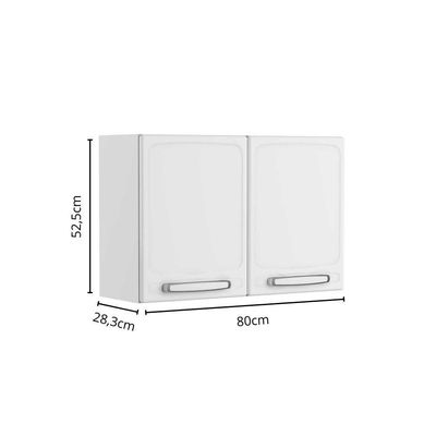 Armário Aéreo Alto De Aço 2 Portas Branco Evidence Bertolini Branco