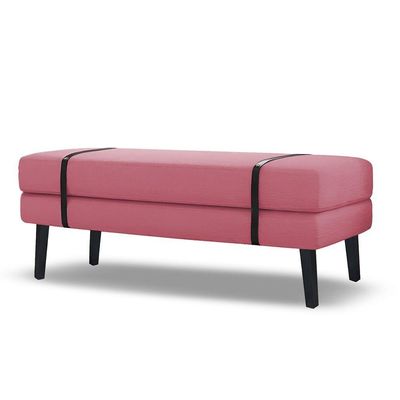 Banco Estofado Viena 1,40m Suede Pink - Inova Decorações