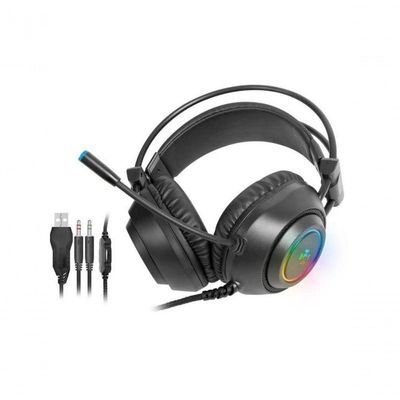 Headset Gamer Fortrek Crusader P2 + Usb Rgb Preto