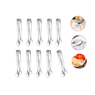 Pegador Frios Gelo Açucar Mini Pinça Inox Bar Buffet 10un