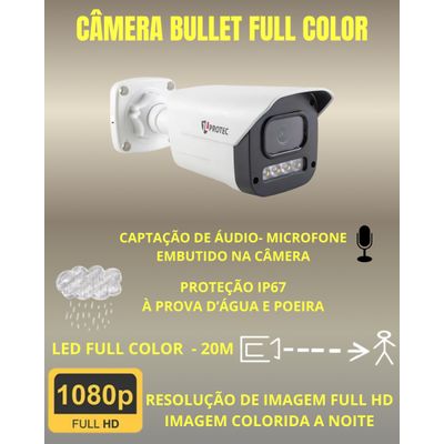 Kit 1 Câmera 1080p Full Color C/Áudio Dvr Intelbras 4ch 500GB
