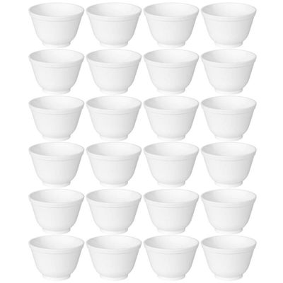 Jogo 24 Cumbucas 450ml Plástico Branco Tigela Bowl Coza Uno Porções Restaurante Bar Lanchonete