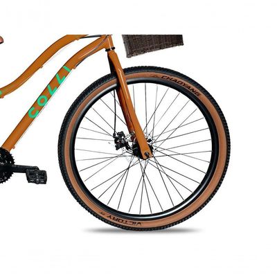 Bicicleta Viena Aro 29 Freio Disco 21v Com Cestão Colli Cor Bronze Tamanho Do Quadro 17 Bronze