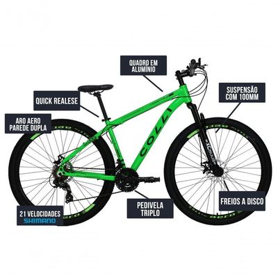 Bicicleta Colli Toronto Aluminio Aro 29 Disco-shimano 21v Verde