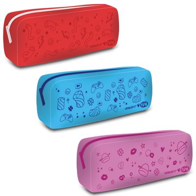 ESTOJO RETANGULAR DE SILICONE FINI - COR SORTIDO - LEO & LEO