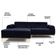 Sofá 4 Lugares Com Chaise Molino 255cm Azul Marinho C-287