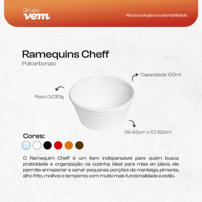Ramequim Cheff 150ml Preto em Policarbonato