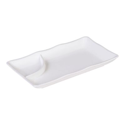 Prato Para Sushi Retangular 11,5x19,5 Branco em Polipropileno