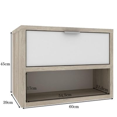 Balcão Gabinete Para Banheiro 60cm Com 01 Gaveta Malta B06 Barrique Branco - Lyam Decor