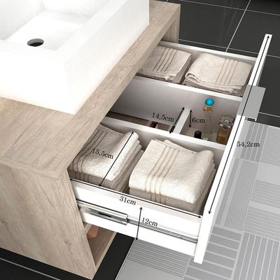Balcão Gabinete Para Banheiro 60cm Com 01 Gaveta Malta B06 Barrique Branco - Lyam Decor