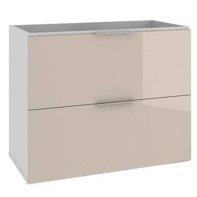 Armário Balcão Gabinete Para Banheiro 80cm Com 03 Gavetas Pietra B06 Gianduia Brilho - Lyam Decor