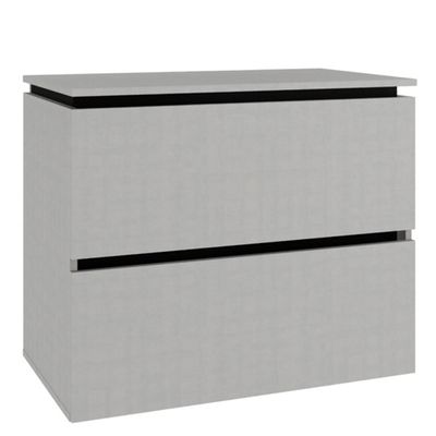 Balcão Gabinete Para Banheiro 80 cm 03 Gavetas Urban B06 Argento Preto - Lyam Decor
