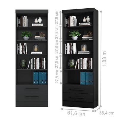 Kit 02 Livreiros Lakewood Preto Fosco
