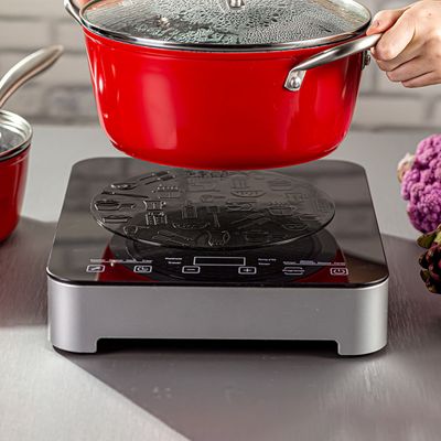 Conjunto 4 Almofadas de Silicone Pretas Para Fogão De Indução Magnética