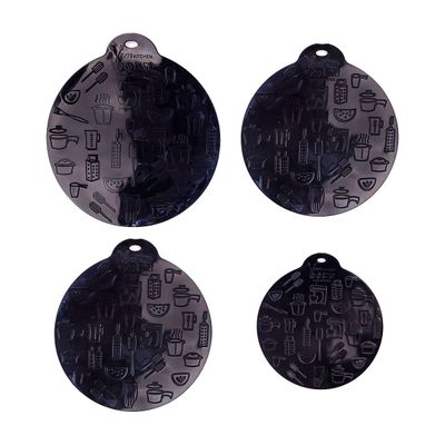 Conjunto 4 Almofadas de Silicone Pretas Para Fogão De Indução Magnética