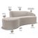 Sofá 3 Lugares Curvo Sala de Estar Living Firenze Direito D02 Bouclê Creme 230 cm B-54 - Lyam