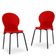 Kit 04 Cadeiras Fixa Base Preta Luna F02 Vermelho - Lyam Decor