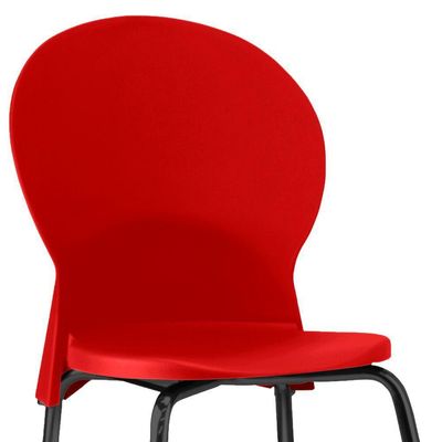 Kit 04 Cadeiras Fixa Base Preta Luna F02 Vermelho - Lyam Decor