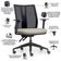 Cadeira de Escritório Giratória Diretor Flow F02 Base Preta Sintético Bege - Lyam Decor