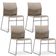 Kit 04 Cadeiras Fixa Base Preta Empilhável Connect F02 Nude - Lyam Decor
