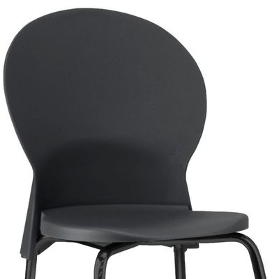 Kit 04 Cadeiras Fixa Base Preta Luna F02 Preto - Lyam Decor