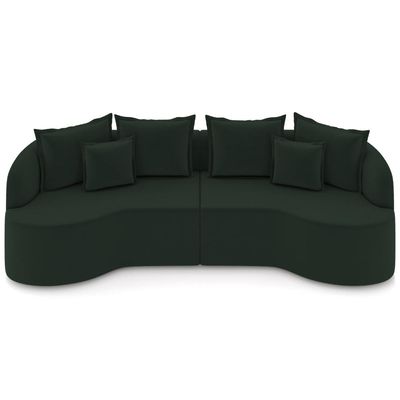 Sofá 4 Lugares Orgânico Sala De Estar Living 290cm Ekos K01 Veludo Verde - Lyam Decor