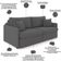 Sofá Cama Retrátil Para Sala de Estar 214cm Una K01 Veludo Cinza - Lyam Decor