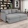 Sofá Cama Retrátil Para Sala de Estar 214cm Una K01 Veludo Cinza Claro - Lyam Decor