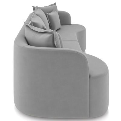 Sofá 4 Lugares Orgânico Sala De Estar Living 270cm Ekos K01 Veludo Cinza Claro - Lyam Decor