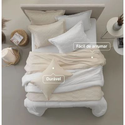 Jogo Cama King 4 Pcs Algodão 180 Fios Liss Karsten Branco