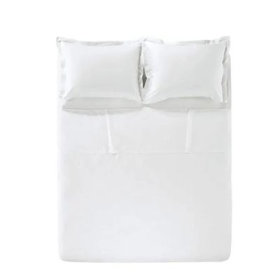 Jogo Cama King 4 Pcs Algodão 180 Fios Liss Karsten Branco