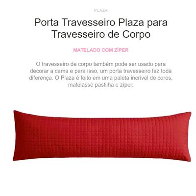 Porta Travesseiro Abraço Plaza 50cmx150cm Vermelho Lavive
