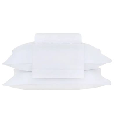 Jogo Cama Casal 4pc 180fios Basic Percalle Branca Buddemeyer