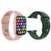 Kit 1 Smartwatch Iwo 8 Rosa + 1 Pulseira Extra Verde Escuro