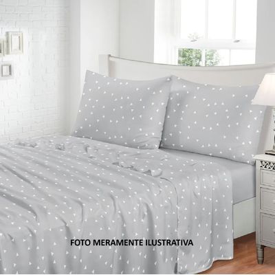 Jogo Cama Solteiro 3 Pc Toque de Seda Triangulos Jolitex