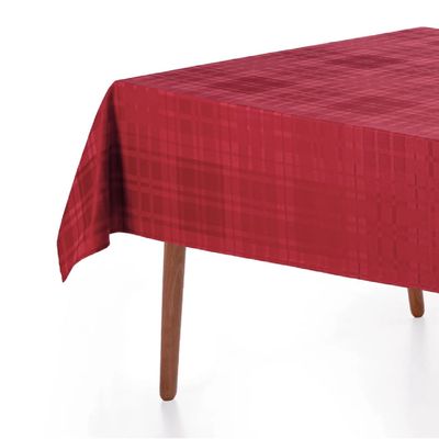 Toalha Mesa Retangular 180x270cm Tartan Vermelha Karsten