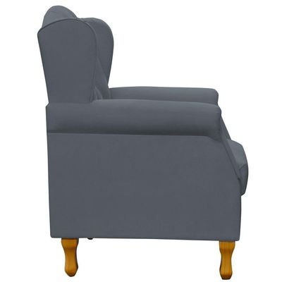 Poltrona Decorativa Para Sala de Estar Yara P02 Suede Cinza - Lyam Decor