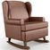 Poltrona De Amamentação Com Balanço Malu Base De Madeira P02 Couríssimo Marrom - Lyam Decor