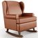 Kit 2 Poltronas De Amamentação Com Balanço Malu Base De Madeira P02 Couríssimo Camel - Lyam Decor