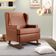 Kit 2 Poltronas De Amamentação Com Balanço Malu Base De Madeira P02 Couríssimo Camel - Lyam Decor