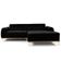 Sofá 4 Lugares Com Chaise Molino 265 Cm Veludo Preto C-300