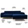 Sofá 5 Lugares Com Chaise Molino 300 Cm Azul Oxford C-304