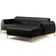 Sofá 5 Lugares Com Chaise Direito Sala De Estar 300cm Preto