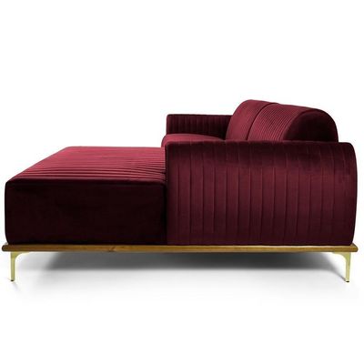 Sofá 5 Lugares Com Chaise Molino 300 Cm Marsala C-278