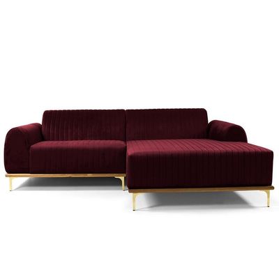 Sofá 5 Lugares Com Chaise Molino 300 Cm Marsala C-278