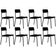 Kit 08 Cadeiras Estofada Para Sala De Jantar Sense Preto C01 Courino Preto - Lyam Decor