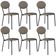 Kit 06 Cadeiras Estofada Para Sala De Jantar Azuri Preto C01 Courino Cinza - Lyam Decor