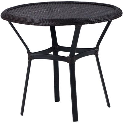 Kit 4 Cadeiras Alumínio E Mesa Tampo Varanda Jardim Piscina Cappuccino