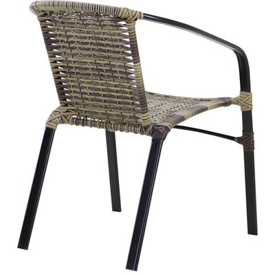 Kit 4 Cadeiras Alumínio E Mesa Tampo Varanda Jardim Piscina Cappuccino